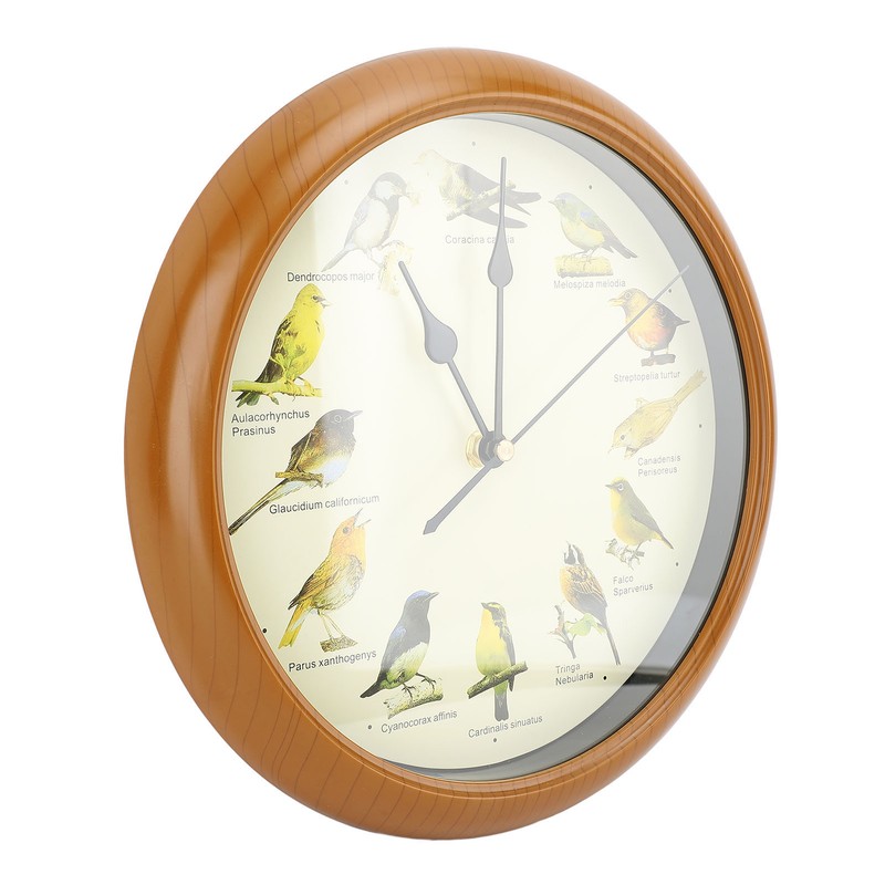 10 Inch Wall Clock Multipurpose Cuckoo Round Silent Punctual Bird