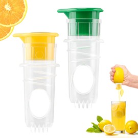 Lemon Squeezer, 2-Pack New Screw-Top Lemon Squeezer,Manual Lemons Juicer with Built-In Filter, Compact Juice Extractor Citrus Press with Lid – Squeeze Lime for Cocktails, Drinks
