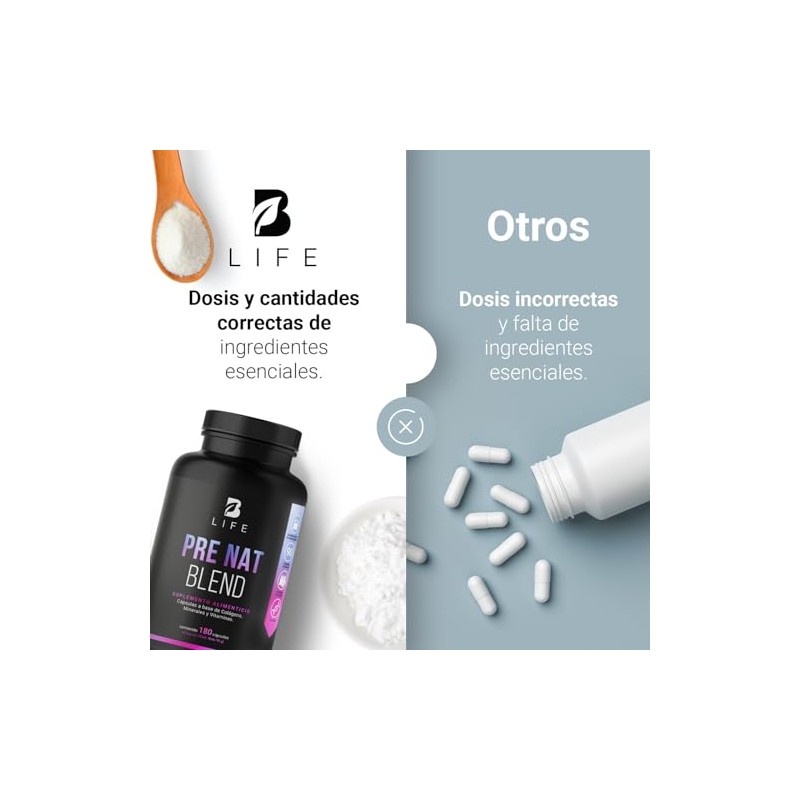 B Life Multivitamínico Pre Nat Blend 180 cápsulas Ácido Fólico