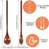 6 Pieces Wooden Coffee Spoons Long Handle Mixing Wooden Spoon