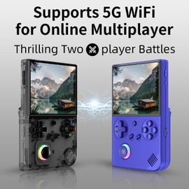 RG40XXV Retro Handheld Game Console , 4.0 Inch IPS Screen Linux System Built-in 64G TF Card 5528 Games Support TV Output 5G WIFI Bluetooth 4.2 (Black)