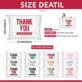 Buryeah 24 Regalos de Agradecimiento Bolsa de Agradecimiento para Mujer Bolsa de Cosméticos de Thank You for Being Awesome Bolsa de Monedero Inspiradora para Regalo de Agradecimiento Maestro (Blanco)