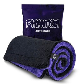 Phantom - Toalla de secado de 1600 g/m², grande de 24 x 36 pulgadas, microfibra de bucle trenzado ultra absorbente, calidad premium para coches, camio