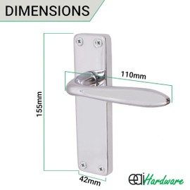 EAI Victorian Lever Latch Handle for Internal Doors Polished Chrome 155 x 41mm