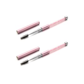 (Pink) - JOSALINAS 2PCS Mascara Brushes Eyebrow Eyelash Brushes Mascara Wands Applicators Eye Brushes Portable Cosmetic Brushes with Cap for Travel, Pink