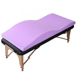 HOMBYS Ergonomic Curvy Foam Massage Bed Mattress Topper, Massage Table Mattress Topper with Removable Velvet Cover, Non-Slip Lash Bed Cushion Only for Beauty Salon(Bed Not Included),Purple,70" x 28"