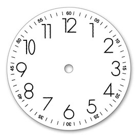 SELVA White Dial for Wall Clocks - Arabic Hours and Minutes Numbers - Outer Diameter 155mm - Material: Aluminium