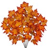 GnFlus 35.4 inch Artificial Orange Maple Leaves Branch Fake Maple