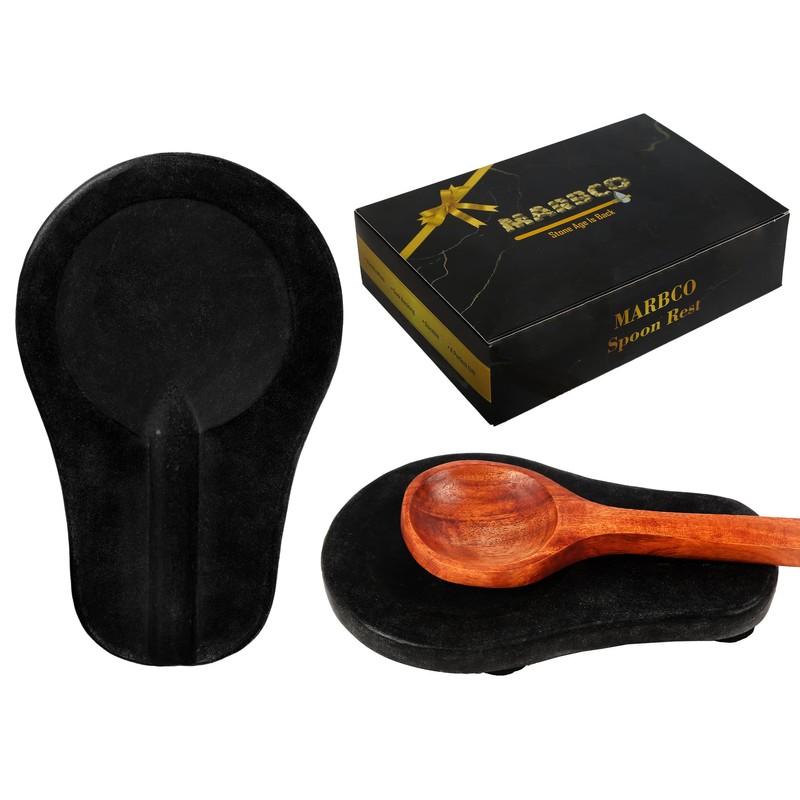 Marbco Marble Spoon Rest, Ladle Holder, Marble Spoon Rest Holder