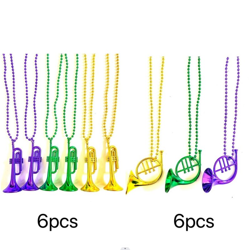 Afson 72 Pcs Mardi Gras Bead Necklaces Bulk Gold Purple