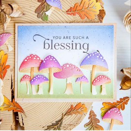 Mushroom Decoration Metal Die Cuts, Mushroom Decoration Cutting Dies Cut Stencils Card Paper Craft DIY Template Metal Cutting Dies Album Embossing Paper Dies for Card Making Scrapbooking