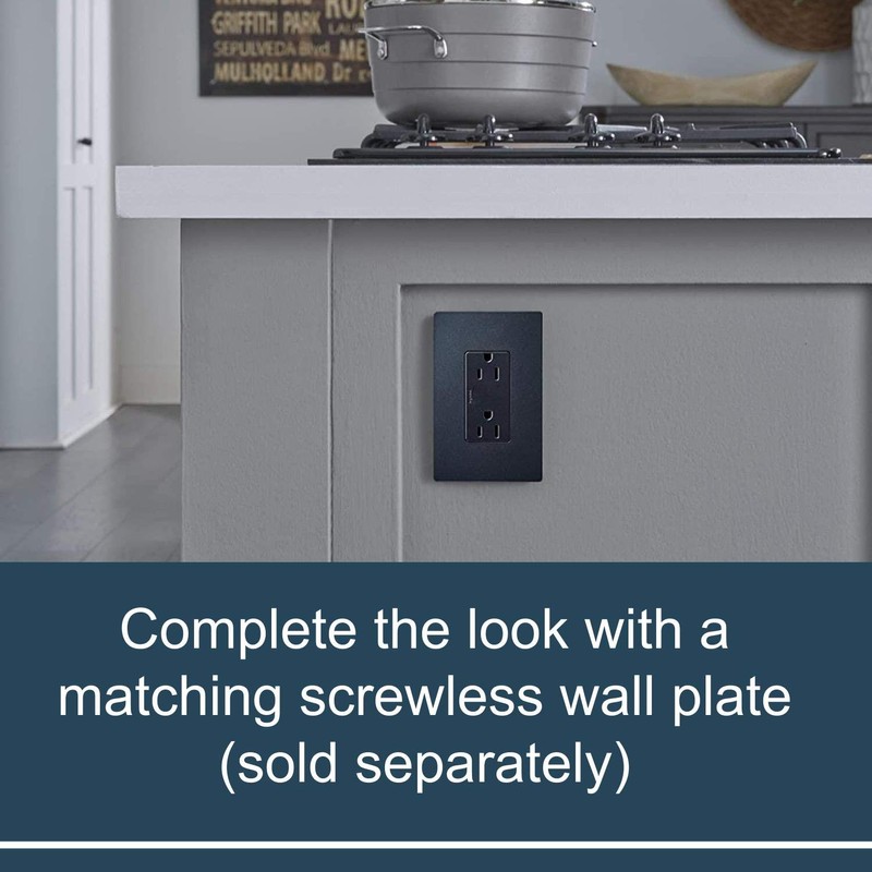 Legrand-Pass & Seymour 15A Tamper-Resistant Duplex Outlet, Graphite