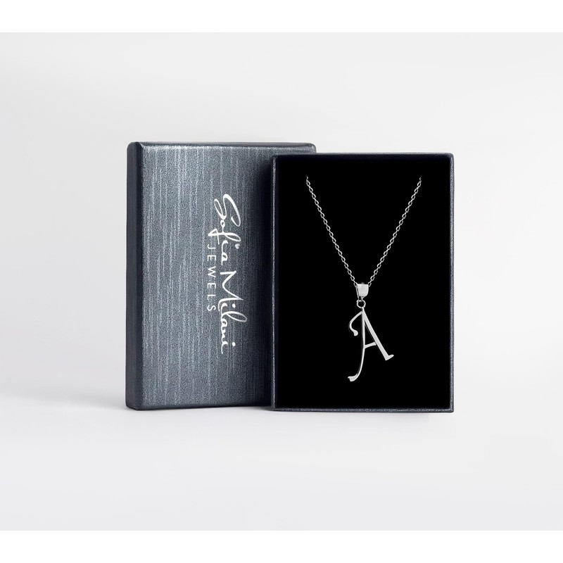 SOFIA MILANI Women's Necklace, 925 Silver, Letter Pendant, Sterling Silver