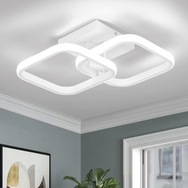 ADISUN LED Modern Ceiling Light Fixtures Flush Mount Ceiling Lamp for Bedroom Kitchen Loft Aisle Hallway Balcony Stair Entryway Square,24W Cool White 110V (White)