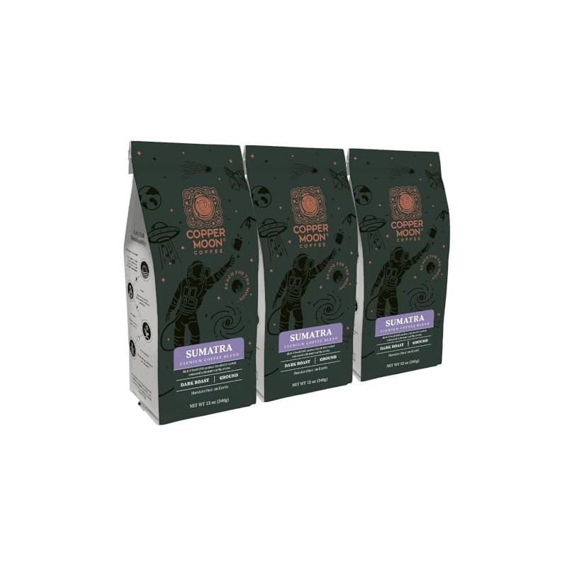 Copper Moon Ground Coffee, Dark Roast, Sumatra Blend, 12 Oz