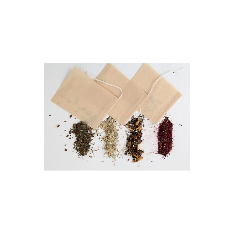 Empty SELF Fill Teabags, Unbleached Paper, COMPOSTABLE, Medium Size, Drawstring,