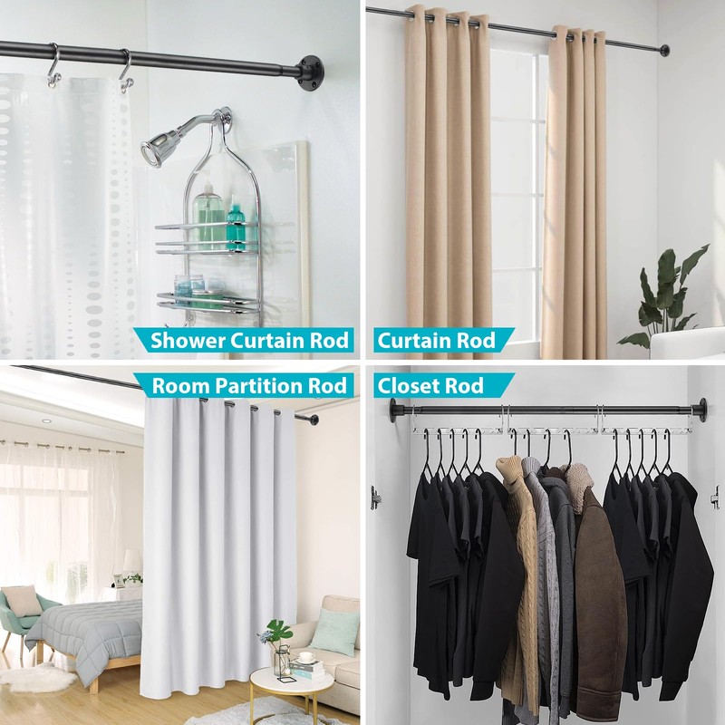 Shower Curtain Rod 28-94 Inch，Adjustable Heavy Duty Shower Rods for