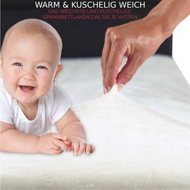 MALIKA® Jersey Cashmere Touch Plush Children's Fitted Sheet for Children's Mattress 60 x 120 - 70 x 140 cm Fitted Sheet Colour: Natural/Beige, Size: Double Pack