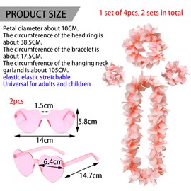 BDSHUNBF 10 PCS Hawaiian Leis, Hawaiian Garlands, Tropical Hawaiian Party Decorations, Fancy Dress Flower Necklace, for Tropical Party Decorations, Beach Theme Party, Luau Party Supplies