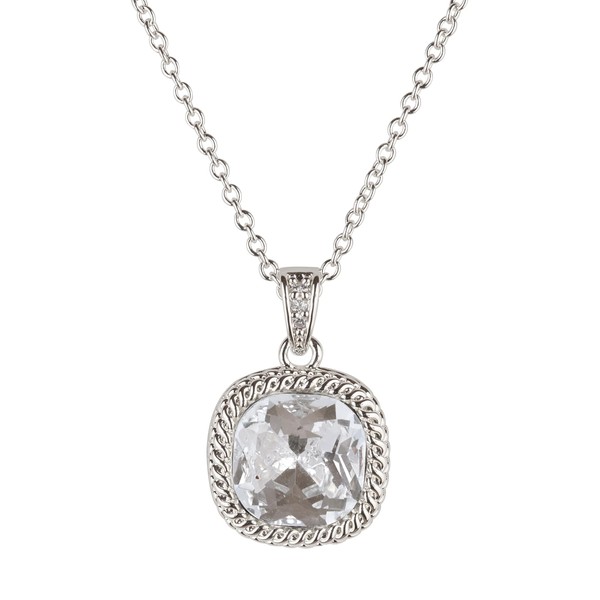 LuckyLy Collar para Mujer Plata, Cadena con Dije de Zirconia