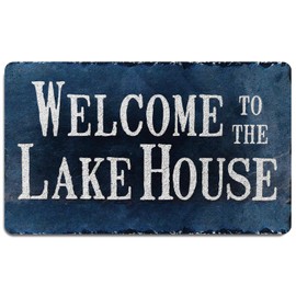 M-Qizi Lake House Door Mat - Lake House Gifts, 30x17 Outdoor Doormats, Lake Life Decor Indoor Doormat, Plastic Door Mat, Lake House Decor for The Home, Lake House Welcome Mat