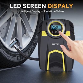 Tyre Inflator Air Compressor,12V DC Digital Car Tyre Pump,Preset Tyre Pressure & Auto Shutoff, Portable Car Accessories,Electric Air Pump 150 PSI For Car Tyres,Bikes,Football