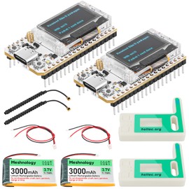 2 Pack ESP32 LoRa V3 Module Board with 3000mAh Battery Set - with 915MHz Antenna and SX1262 LoRa V3 Case Devices for Meshtastic Arduino LoRawan IOT