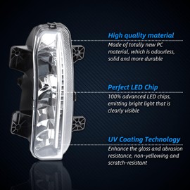 wideep Premium LED Fog Light Assemblies For Ram 2500 2020-2022 Dodge, Upgrade Replacement Fog Lamp Assembly Kit Black, Easy Plug-and-Play Anti-fog, 6000K White IP67 DC 12V, 2Pcs