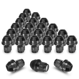 EVIL ENERGY M14x1.5 Black Wheel Lug Nuts Set 24 PCS for 2015-2022 F150 Expedition Lincoln Navigation, 13/16" 21mm Hex Closed End Bulge Acorn Cold-Forged Carbon Steel
