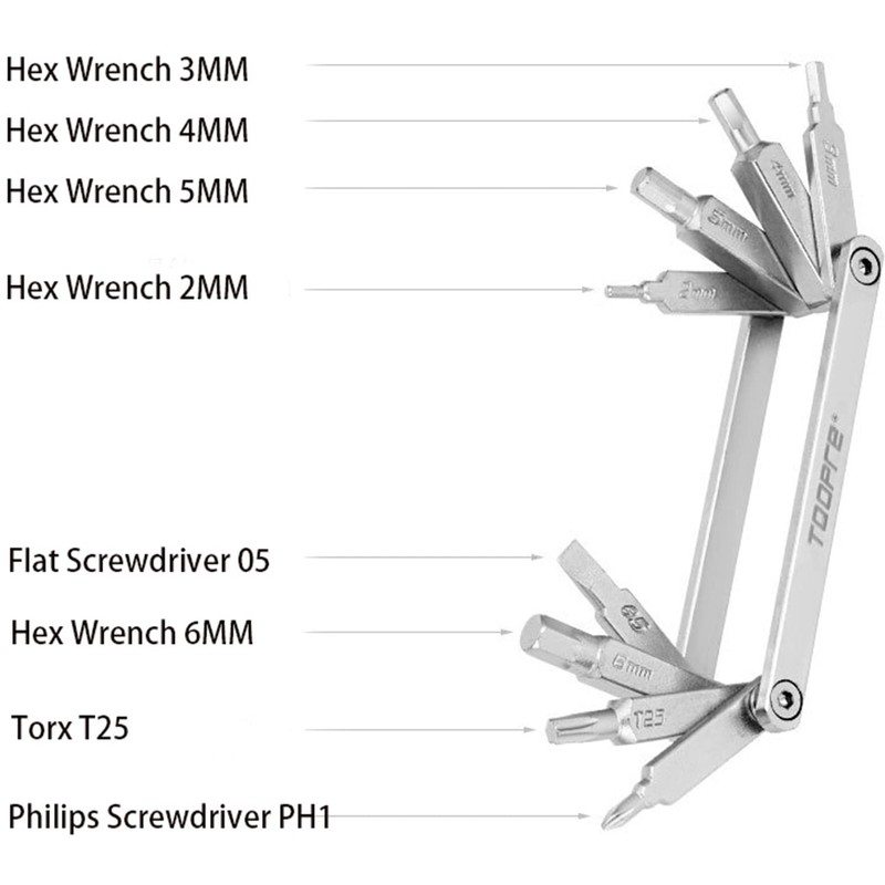 TuoTu Bike Multi Repair Tool, 8 in 1 Multifunction Compact