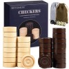 Bivomon Classic Wooden Checkers Stackable Pieces, Backgammon Pieces, Set of