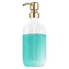 Fresca 16 oz Clear Glass Soap Dispenser with Brushed Gold