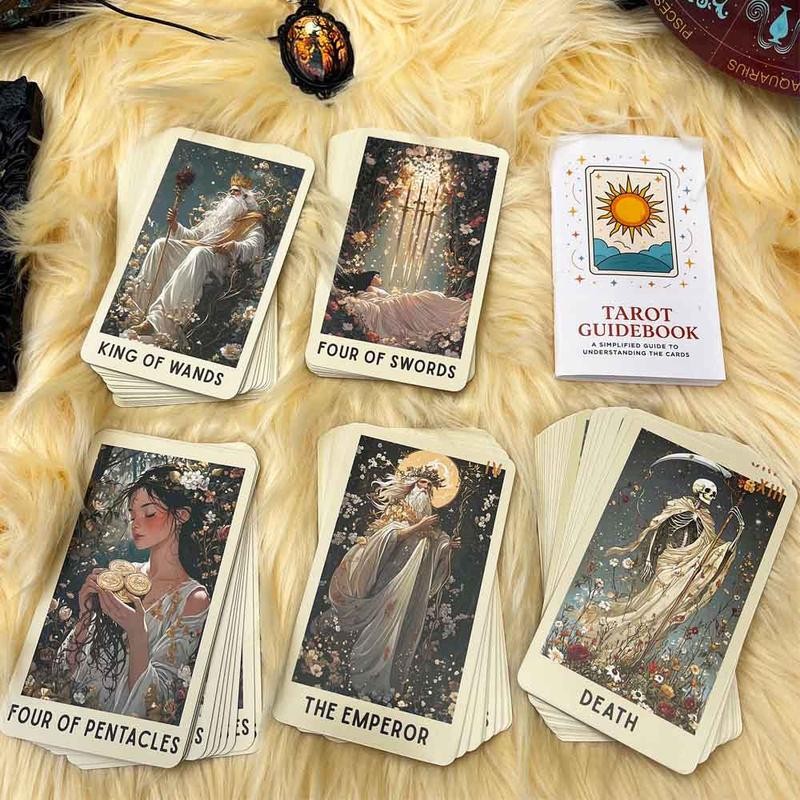 Ethereal Bloom Tarot Cards Deck, 78 Pieces, 13x8 Cm, Traditional