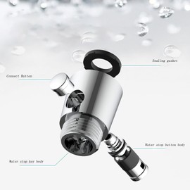 CTWHA High Strength ABS Push Button Shower Head/Hand Held Floral Wine/Hose/Bidet Sprayer Flow Control Valve G1/2 Universal Size