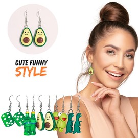 40 Pairs Quirky and Cute Earrings for Women - Dangling Animals, Mushrooms, and More! (Vivid Style)