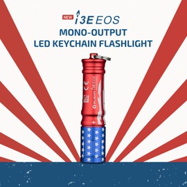 OLIGHT i3E EOS PMMA TIR Lens AAA EDC Flashlight 90 Lumens Compact Keychain Flash Light for Night, Camping (Stars & Stripes Edition)