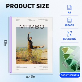 WORPSON 10 Pack, Clear Report Covers with Sliding Bar for A4 Sheets – 70-Sheet Capacity Presentation Folders, Resume Covers & Document Binders for Office, School & Business (Pink)