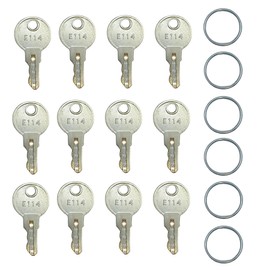 Pitertul 12PCS E114 Key for Toilet Paper Dispensers, Silver, Lock, Dispenser Key
