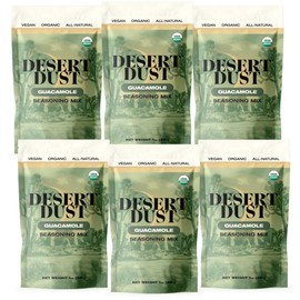 Desert Dust Guacamole Seasoning – 6 Pack Shelf Caddy | Organic, Vegan, Gluten-Free, Non-GMO | Zesty Avocado Spice Blend with Crystallized Lime & Date Sugar | Fresh Dip Flavor (6 Pack, Guacamole)