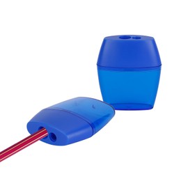 Eagle Pencil Sharpener, Dual Hole Design, Manual Pencil Sharpener Set, Portable for Standard & Jumbo Pencils, Ideal for Home and Classroom and Office,2-Pack, Blue