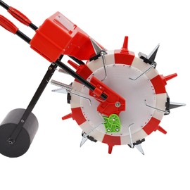 YIYIBYUS Manual Seeder Hand-Push Garden Seeder Roller Seeding and Fertilizer Applicator,Walk-Behind Row Planter Portable Corn Planter Seeder for Garden, Soy Peanut (6 Nozzles)