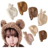 lua Citron Bear & Rabbit Ears, Fluffy, Warm, Hat, Bonnet,