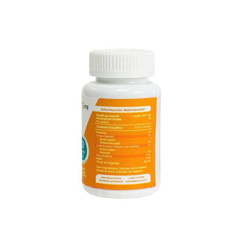 Citrato de magnesio 60 capletas 900 mg cu qina ntl