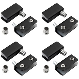 8 Pcs Stainless Steel Glass Door Pivot Hinge Double Head Magnetic Catch Set for Free Swinging Glass Doors-4-8mm Glass Door (Black)