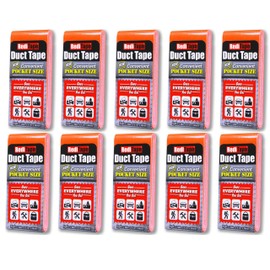 RediTape Pocket Duct Tape 10-Pack | 1.88 inches x 5 yards per Flat Pack (10-Pack, Fluorescent Orange)