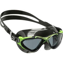 CRESSI Planet Goggles Black/Frame Lime Black - Premium Anti Fog Adult Swim Goggles Mask 100% Anti UV Black/Frame Lime Black, One Size