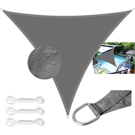 LEcylankEr Awning, Balcony, Triangular, Rectangular, Waterproof Awning Fabric, PES, Awning, UV Protection Canvas, Waterproof, with Mounting Rope for Garden, Patio (Dark Grey 3.6 x 3.6 x 3.6 mm)