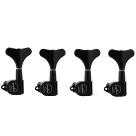 Guyker Guitar Bass Tuners (4 for Left) - 1:17 Ratio Headstock Sealed Tuning Key Pegs Machine Head Replacement for Electric Jazz Bass or Precision Instruments - Black