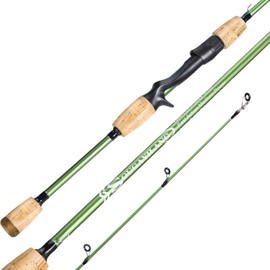 Sougayilang Fishing Rods,24 Ton Carbon Fiber Spinning Rod & Casting Rod Stainless Steel Guides,Lightweight Baitcasting Rod - Two Pieces- Casting- 6'6"