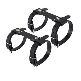 RiderVibe Thick Leather Carry Strap Blanket Holder for Motorcycle Picnic Blanket Carry Strap for Camping Festivals Picnics Outdoor (Leather, Black-2Pack)